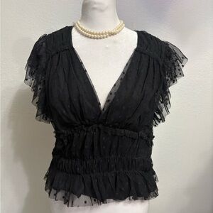 🖤Entro Elegant Black Ruffled Women's Top🖤